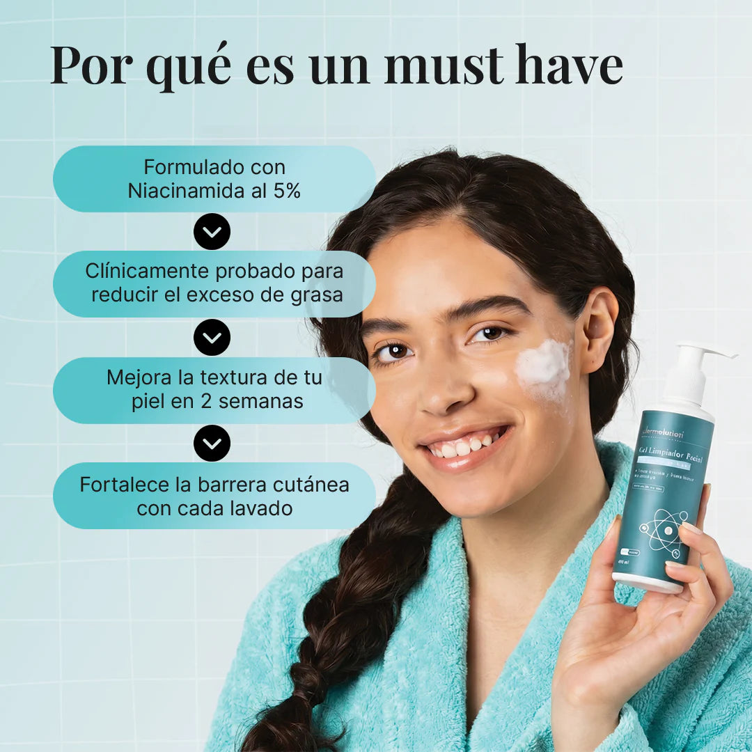 Gel Limpiador con Niacinamida 2% + Ácido Salicílico + Agua Termal del Himalaya