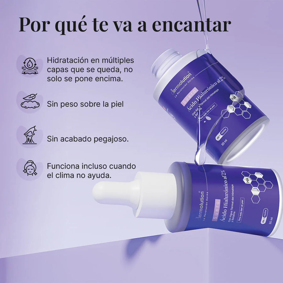 Suero de Ácido Hialurónico 2% con betaína y agua termal del Himalaya