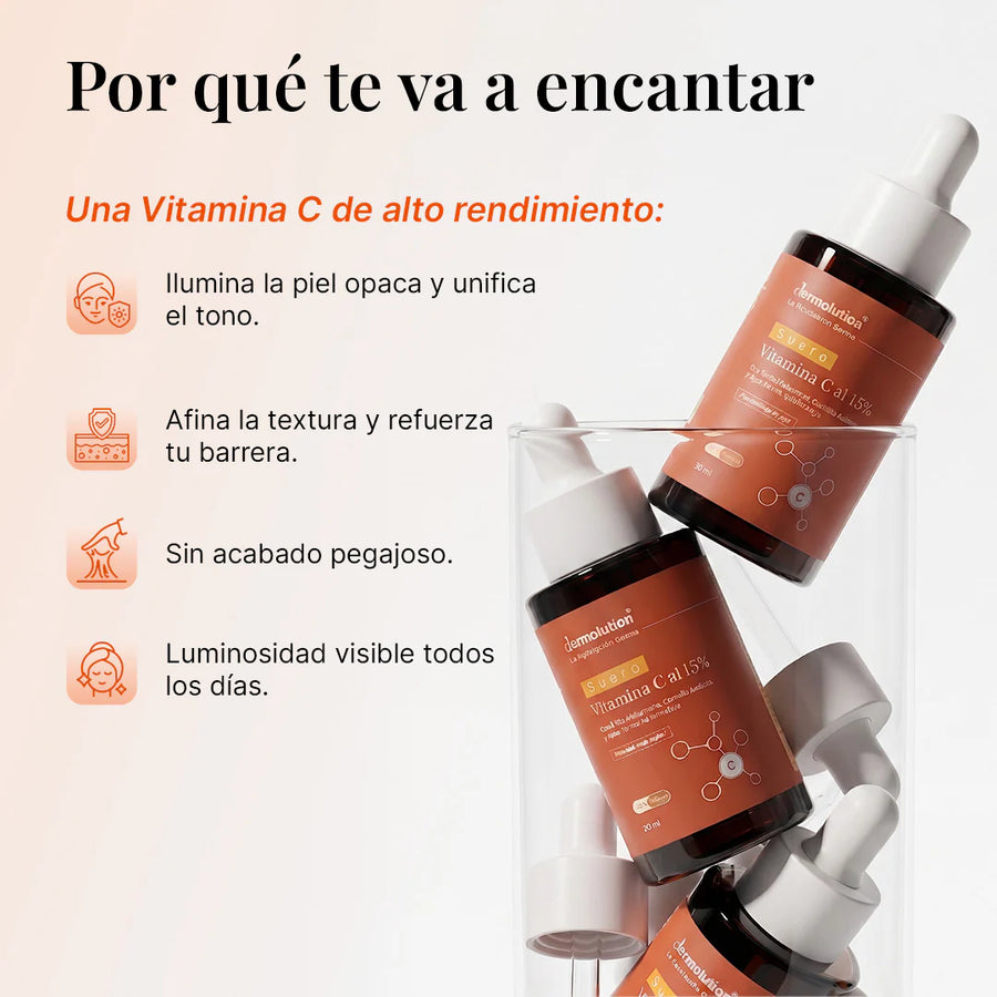 Suero de Vitamina C 15% Con Ácido Hialurónico