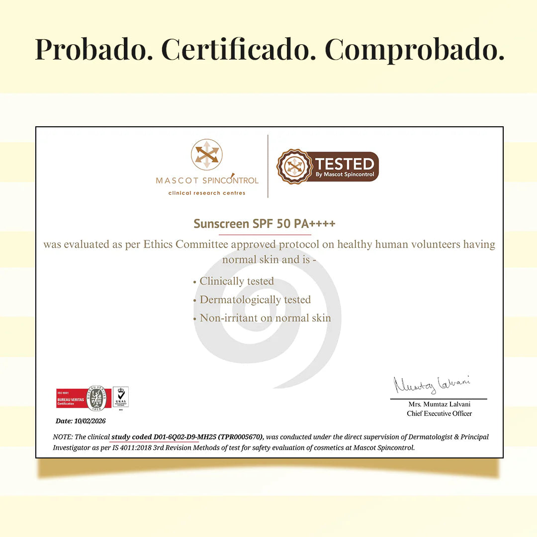 Protector Solar FPS 50 PA++++ con Ectoína + Antioxidantes